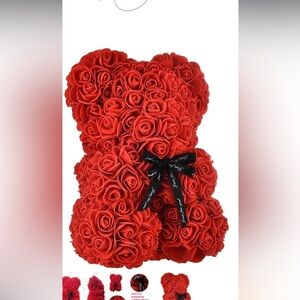 Rose Teddy Bear - 10” Red Foam Rose Gift with Ribbon‎